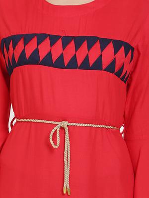 tie knot bell sleeved a-line dress - 16685494 - Standard Image - 4