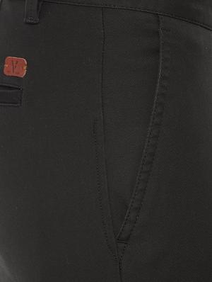 black textured flat front casual trouser - 16685735 - Standard Image - 4