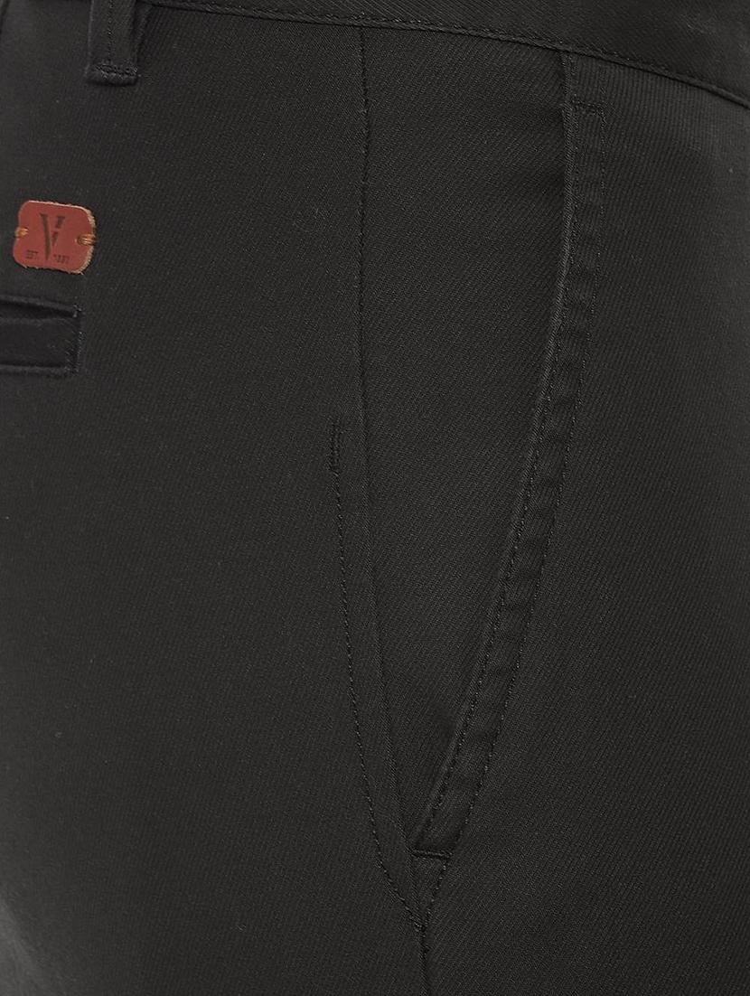 black textured flat front casual trouser - 16685735 - Zoom Image - 4