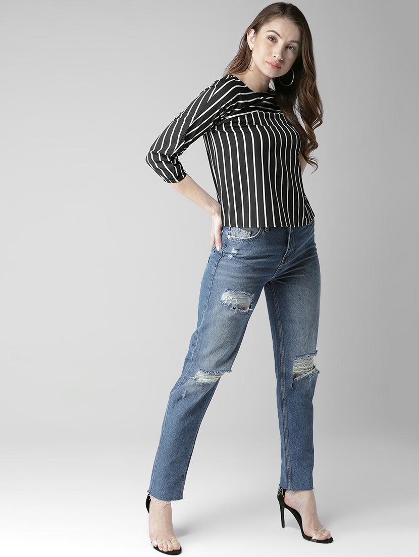 round neck striped top - 16685760 - Zoom Image - 4