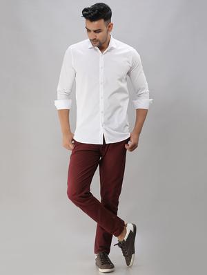 white solid casual shirt - 16685831 - Standard Image - 4