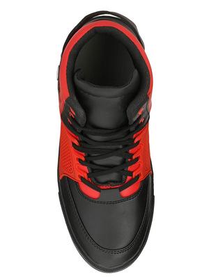 black leatherette lace up sneakers - 16685905 - Standard Image - 4