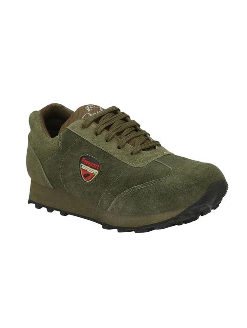 green suede lace up sport shoes - 16688748 - Standard Image - 1