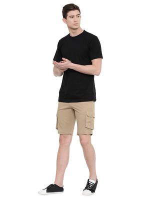 beige solid shorts - 16688770 - Standard Image - 4