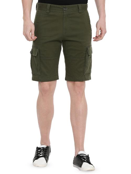 green solid shorts - 16688773 - Standard Image - 1