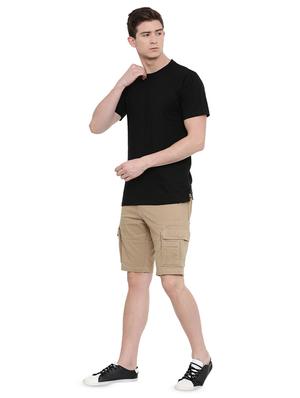 beige solid shorts - 16688774 - Standard Image - 4
