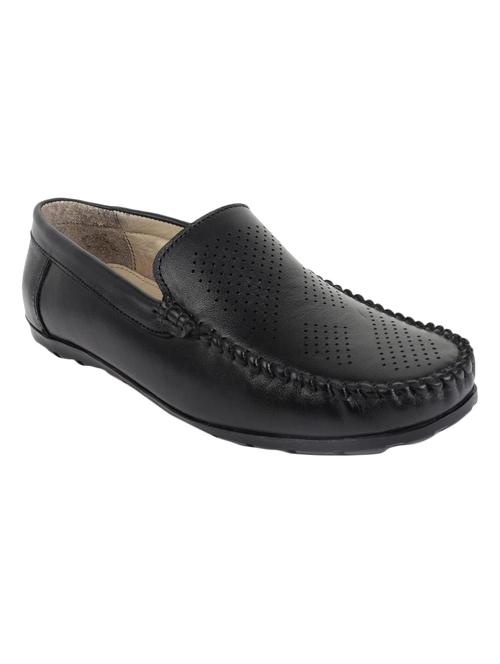 black leatherette slip on loafers - 16689713 - Very Small Image - 1