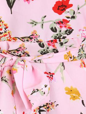 tie knot bell sleeved floral ruffle top - 16689733 - Standard Image - 7