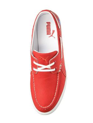 red canvas lace up boatshoes - 16689938 - Standard Image - 4