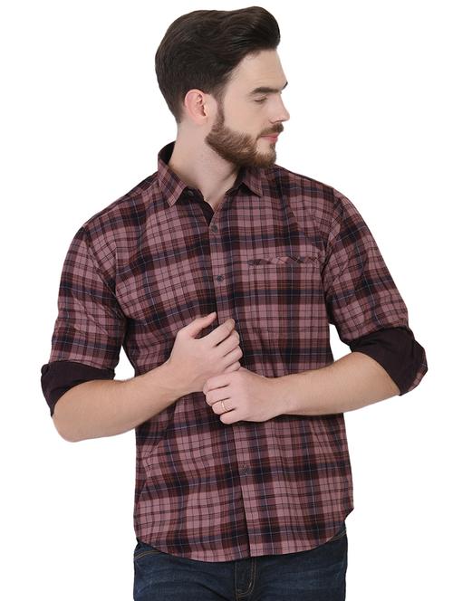 pink checkered casual shirt - 16690860 - Standard Image - 1
