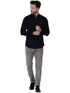 blue solid casual shirt - 16690879 - Standard Image - 4