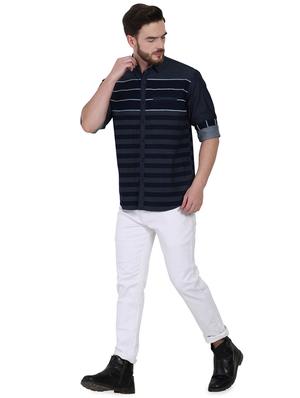 blue striped casual shirt - 16690898 - Standard Image - 4