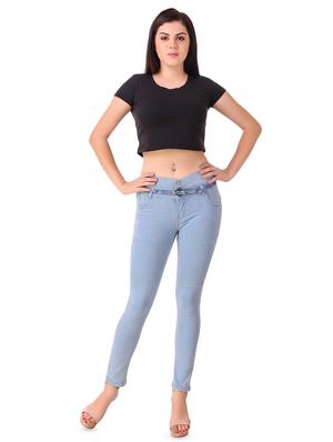 high rise button detail belted jeans - 16691467 - Standard Image - 4