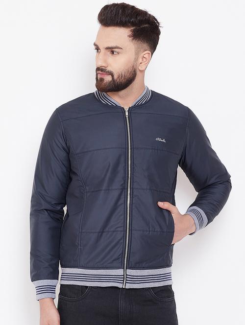 dark blue solid quilted jacket - 16691471 - Very Small Image - 1