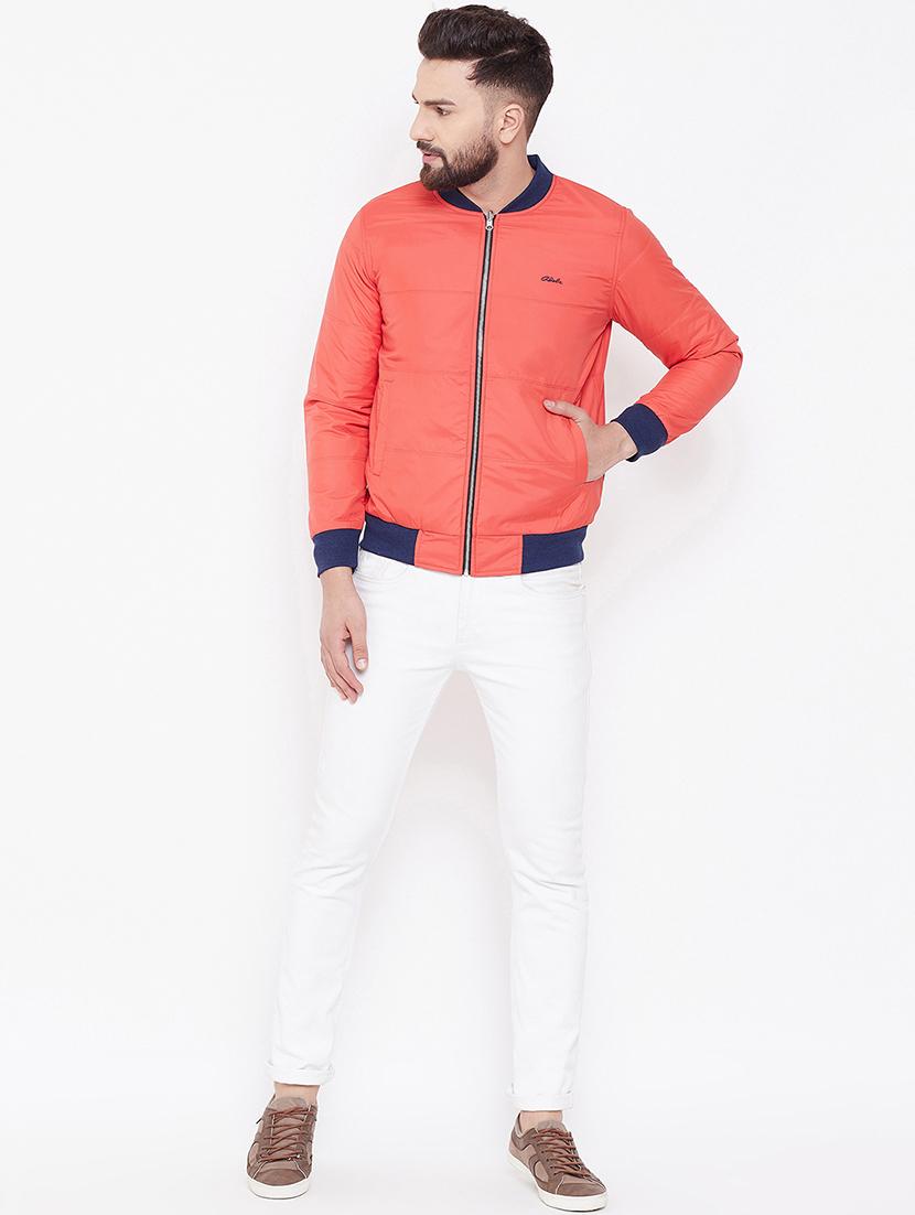 orange solid reversible quilted jacket - 16691484 - Zoom Image - 4