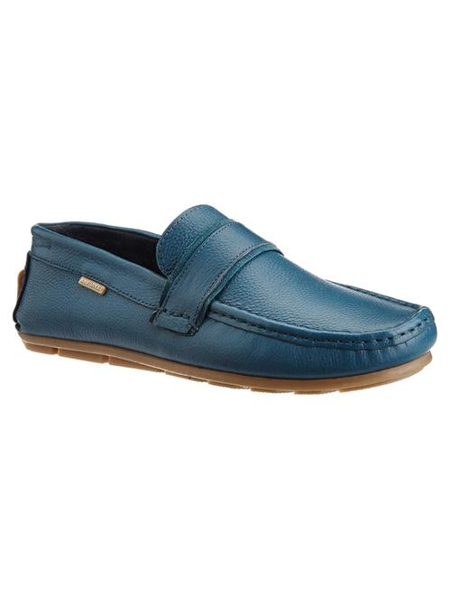 blue leather slipon loafers - 16691811 - Very Small Image - 1