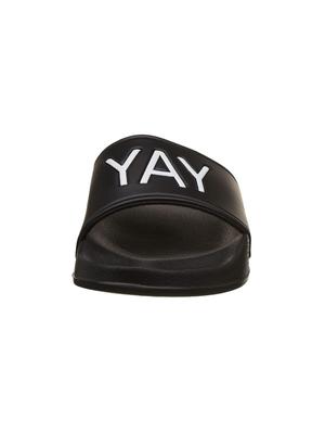 black slides flip flops - 16692995 - Standard Image - 4