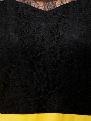 contrast detail flared gown - 16693217 - Standard Image - 4