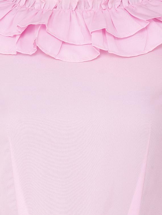 bell sleeved gathered hem fit & flare dress - 16693227 - Zoom Image - 4