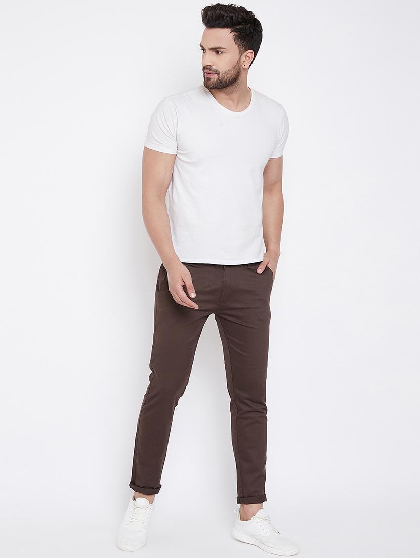 brown solid chinos - 16693607 - Zoom Image - 4
