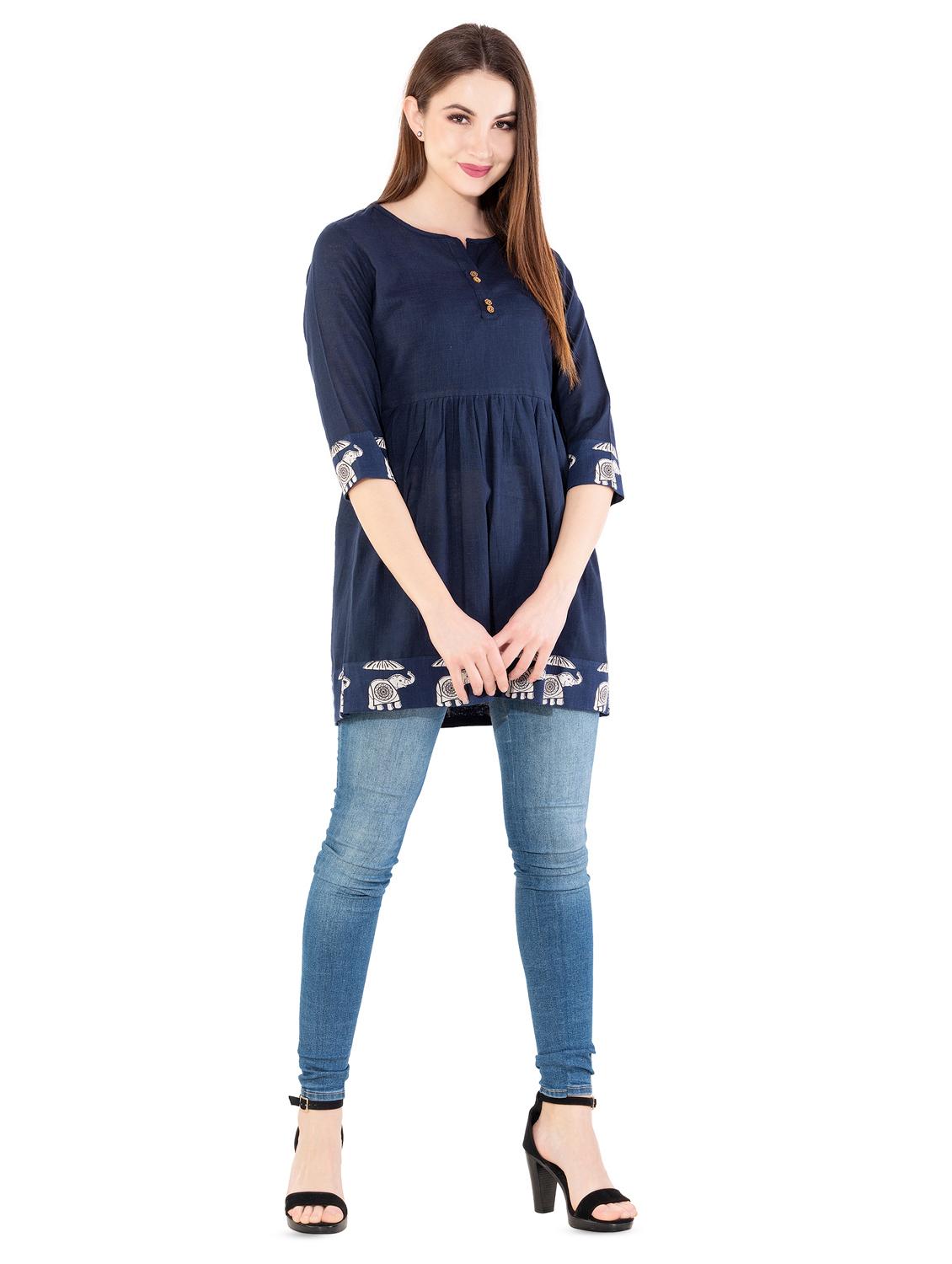 solid a-line kurti - 16693855 - Zoom Image - 4
