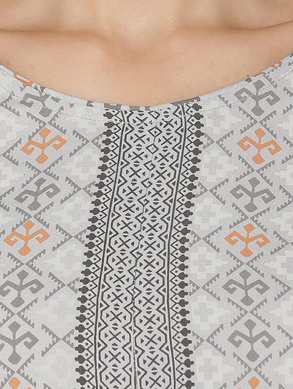grey rayon highlow kurta - 16694411 - Zoom Image - 4