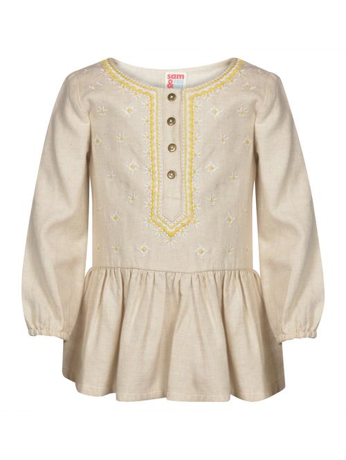 round neck gathered frock - 16694448 - Standard Image - 1