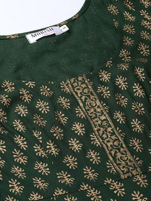 bell sleeved block print asymmetric dress - 16694719 - Standard Image - 4