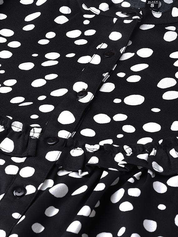 polka dot frill detail shift dress - 16695242 - Zoom Image - 4