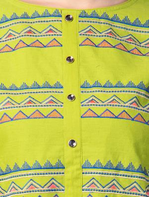 yoke embroidered straight kurta - 16695490 - Standard Image - 4