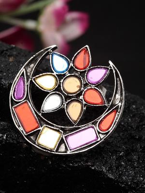 multi colored brass finger ring - 16695568 - Standard Image - 4
