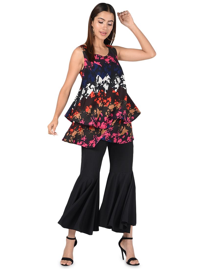 abstract print layered a-line kurti - 16695718 - Zoom Image - 4