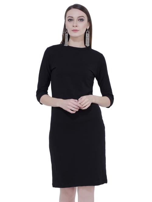 mock neck solid sheath dress - 16695747 - Standard Image - 1