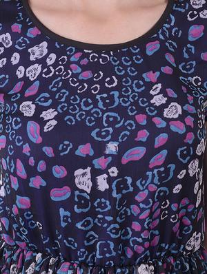 round neck gathered a-line dress - 16695749 - Standard Image - 4