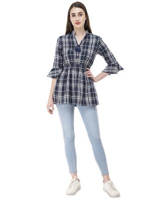 tassel tie up ruched peplum top - 16695774 - Standard Image - 4