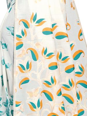 conversational printed saree with blouse - 16696173 - Standard Image - 4
