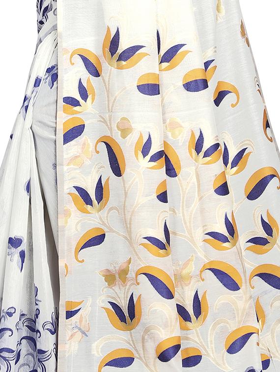 conversational printed saree with blouse - 16696175 - Zoom Image - 4
