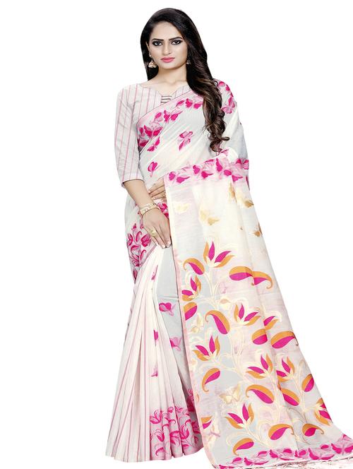 conversational printed saree with blouse - 16696176 - Standard Image - 1