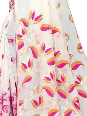 conversational printed saree with blouse - 16696176 - Standard Image - 4