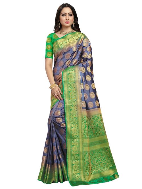 conversational kanjivaram saree with blouse - 16696668 - Standard Image - 1