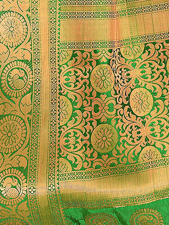 fuchsia cotton silk kanjivaram saree with blouse - 16696670 - Zoom Image - 4