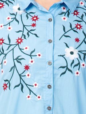 embroidered high-low kurta - 16696904 - Standard Image - 4