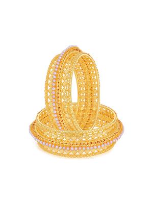 gold pearl gold plated bangle - 16697883 - Standard Image - 4