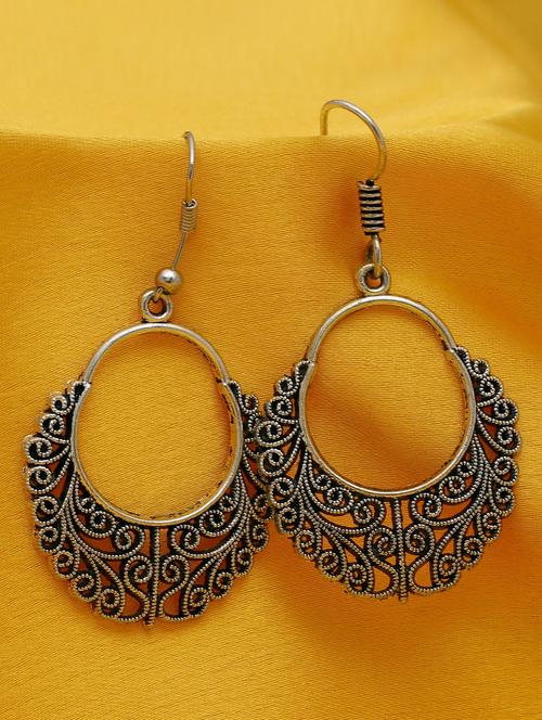 silver plated drop earring - 16697973 - Standard Image - 1