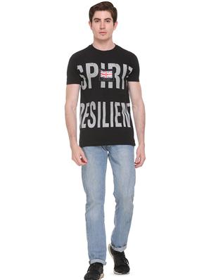 black typographic front print t-shirt - 16698100 - Standard Image - 4