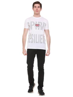 white typographic front print t-shirt - 16698102 - Standard Image - 4
