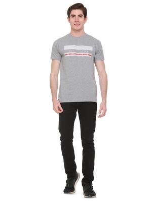 grey chest print t-shirt - 16698104 - Standard Image - 4