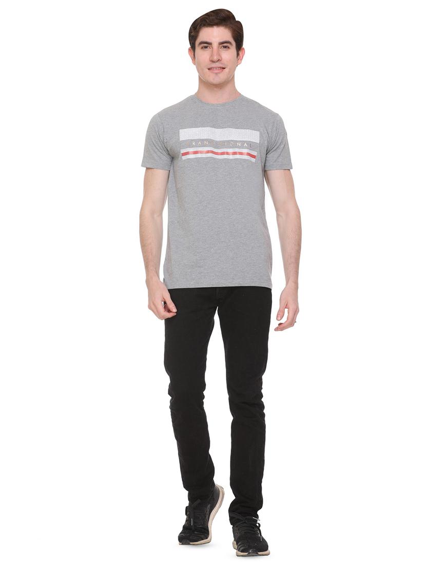 grey chest print t-shirt - 16698104 - Zoom Image - 4