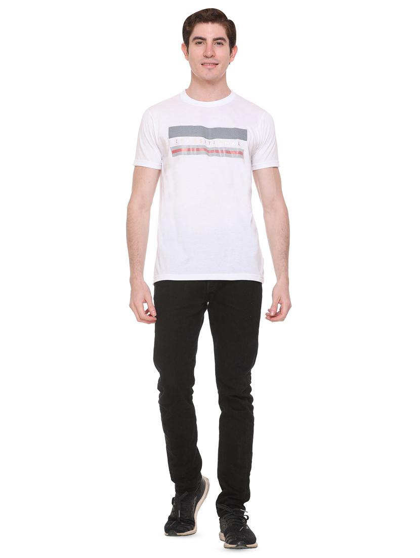 white chest print t-shirt - 16698105 - Zoom Image - 4