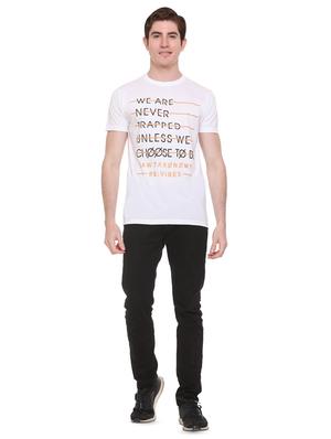 white typographic chest print t-shirt - 16698120 - Standard Image - 4